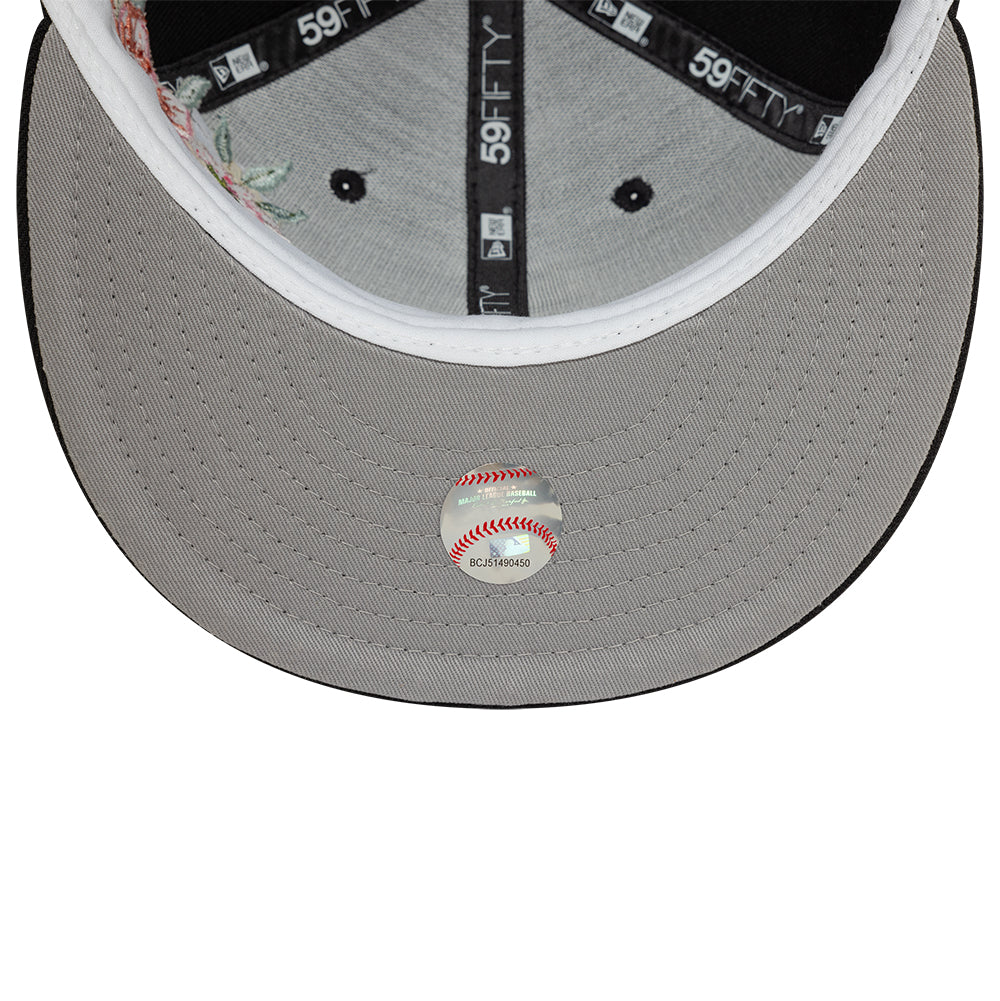 Chicago White Sox MLB Floral 59Fifty New Era Black/White Official Team Hat Sports Fan Cap Official MLB Team Hat Baseball Fan Cap