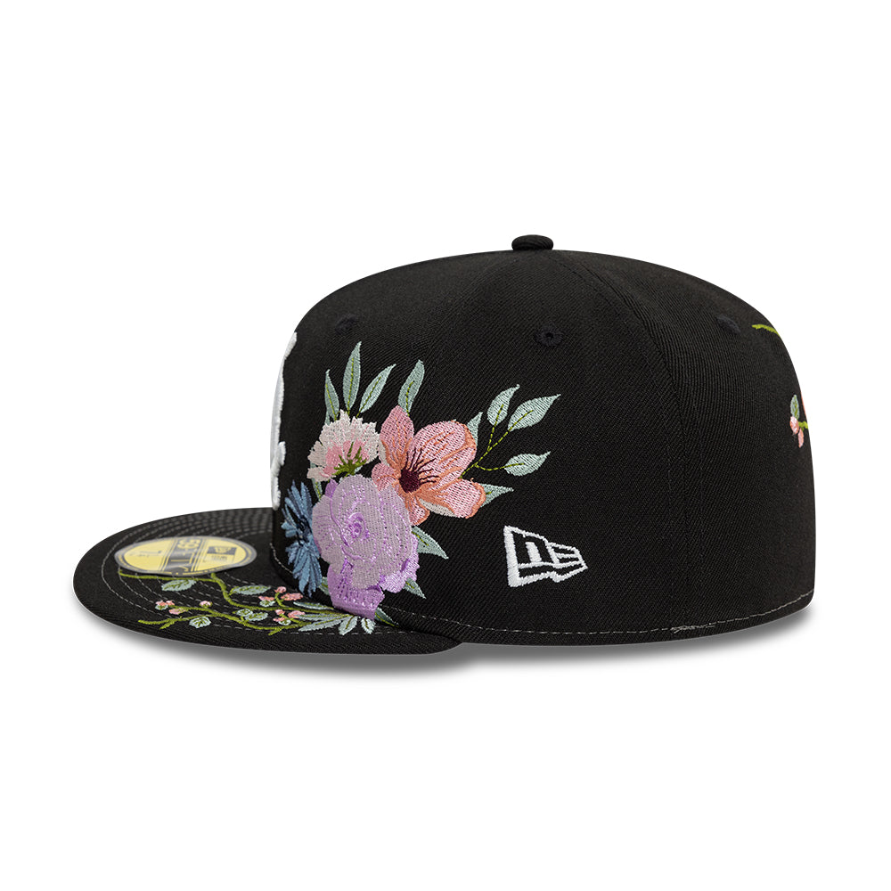 Chicago White Sox MLB Floral 59Fifty New Era Black/White Official Team Hat Sports Fan Cap Official MLB Team Hat Baseball Fan Cap