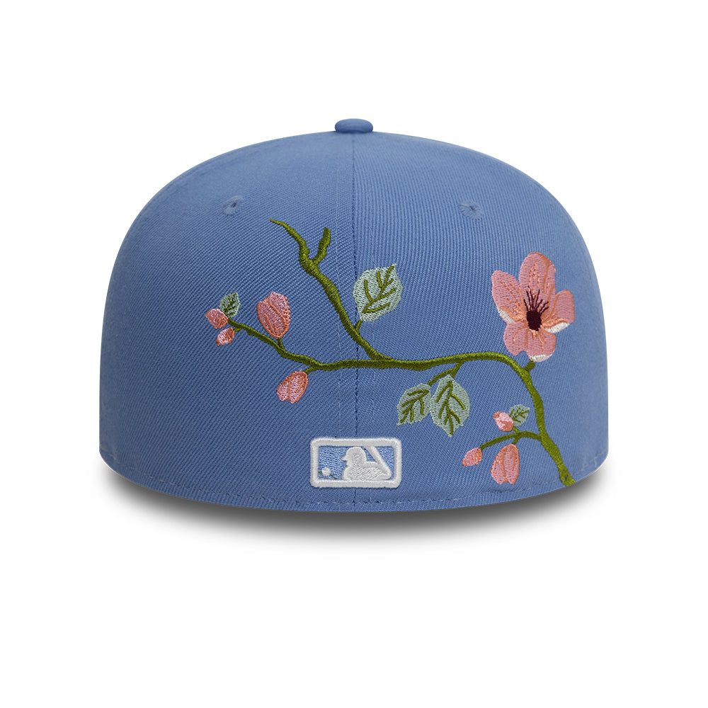 Los Angeles Dodger MLB Floral 59Fifty New Era Light Blue/White Official Team Hat Sports Fan Cap Official MLB Team Hat Baseball Fan Cap