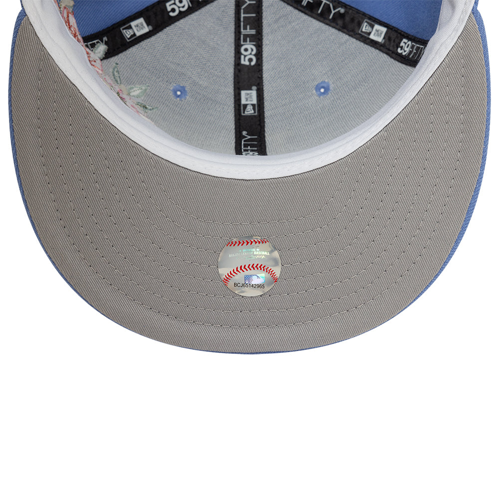 Los Angeles Dodger MLB Floral 59Fifty New Era Light Blue/White Official Team Hat Sports Fan Cap Official MLB Team Hat Baseball Fan Cap