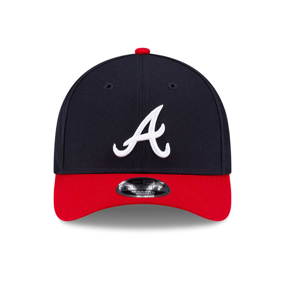 Atlanta Braves Navy/Red New Era Player Replica M-Crown 9FORTY Adjustable Hat Official Team Hat Sports Fan Cap Official MLB Team Hat Baseball Fan Cap