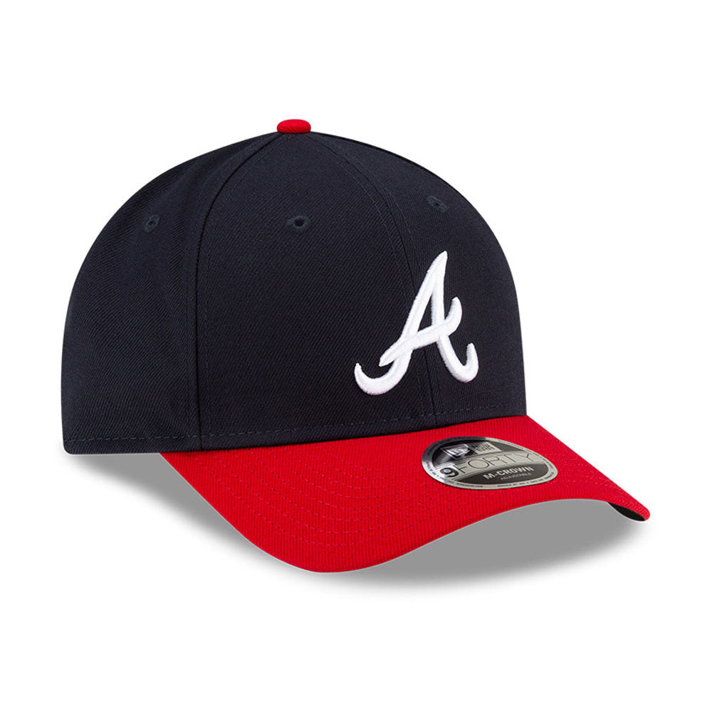 Atlanta Braves Navy/Red New Era Player Replica M-Crown 9FORTY Adjustable Hat Official Team Hat Sports Fan Cap Official MLB Team Hat Baseball Fan Cap