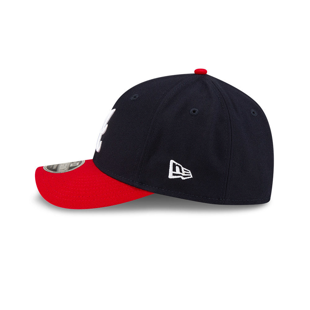 Atlanta Braves Navy/Red New Era Player Replica M-Crown 9FORTY Adjustable Hat Official Team Hat Sports Fan Cap Official MLB Team Hat Baseball Fan Cap