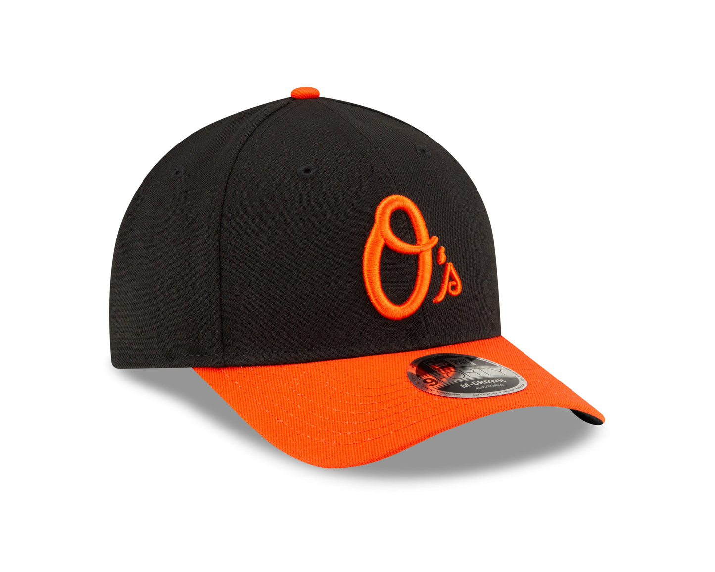 Baltimore Orioles Black/Orange Alternate New Era Player Replica M-Crown 9FORTY Adjustable Hat Official Team Hat Sports Fan Cap Official MLB Team Hat B