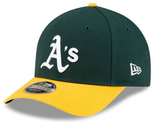 Athletics Green/Yellow New Era Player Replica M-Crown 9FORTY Adjustable Hat Official Team Hat Sports Fan Cap Official MLB Team Hat Baseball Fan Cap
