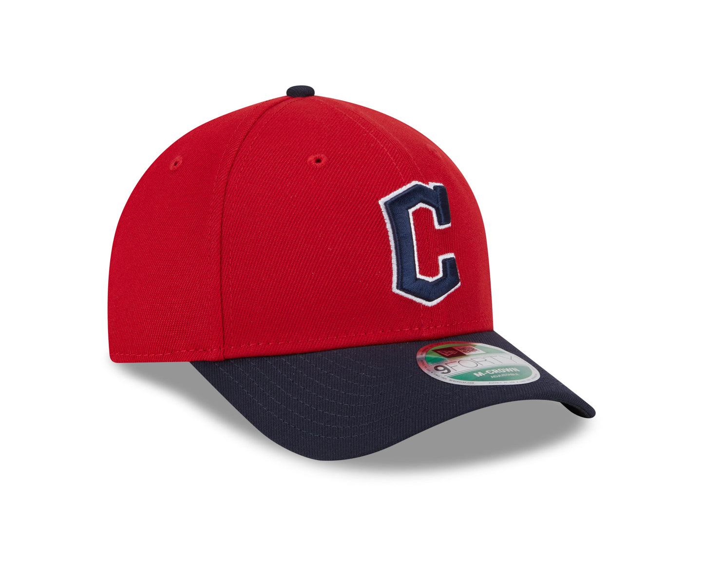 Cleveland Guardians Red/Navy New Era Player Replica M-Crown 9FORTY Adjustable Hat Official Team Hat Sports Fan Cap Official MLB Team Hat Baseball Fan