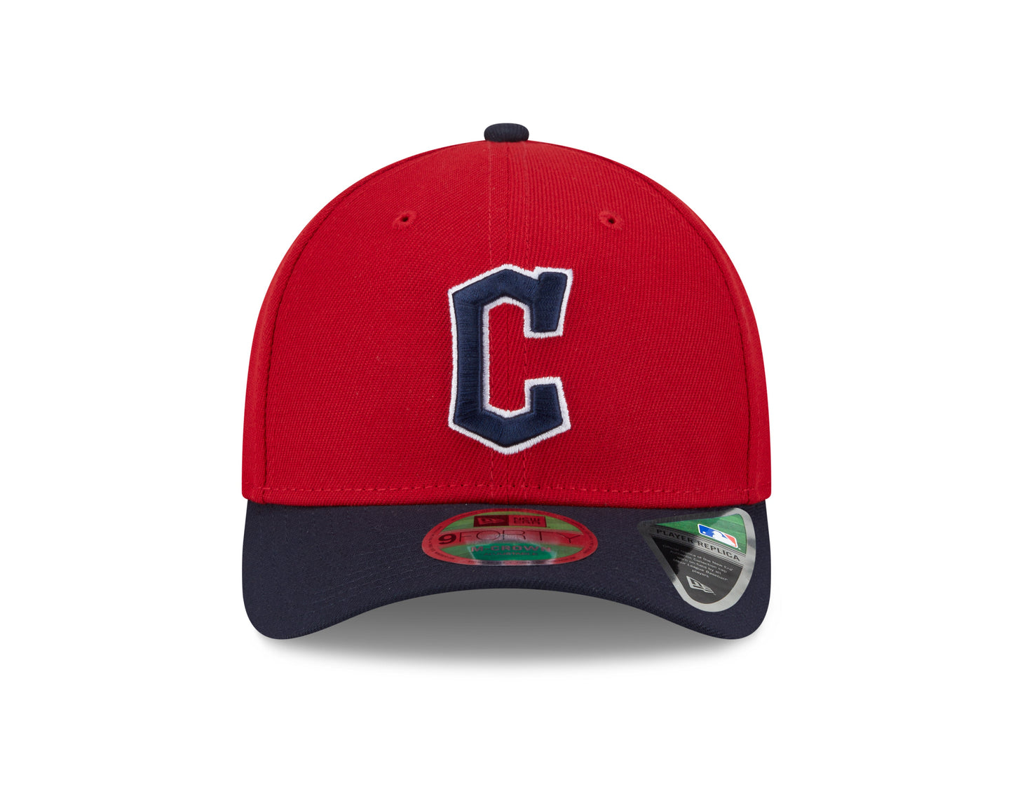 Cleveland Guardians Red/Navy New Era Player Replica M-Crown 9FORTY Adjustable Hat Official Team Hat Sports Fan Cap Official MLB Team Hat Baseball Fan