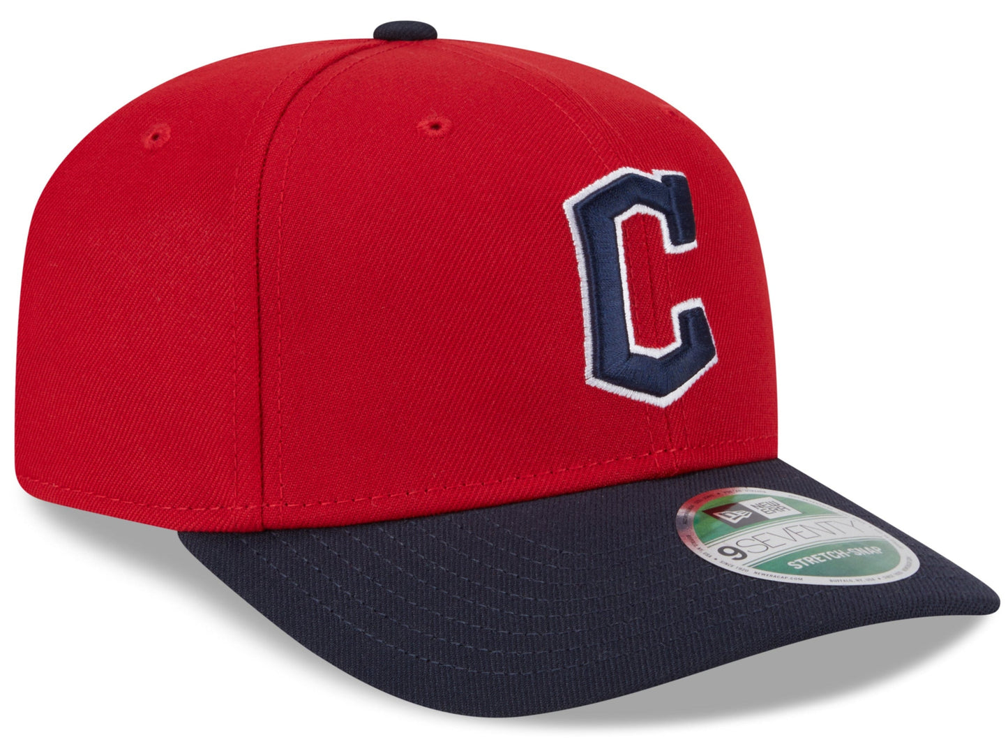 Cleveland Guardians Red/Navy New Era Player Replica 9SEVENTY Stretch Snap Adjustable Hat Official Team Hat Sports Fan Cap Official MLB Team Hat Baseba