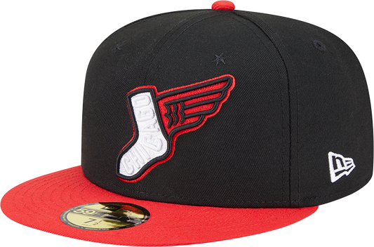 Chicago White Sox New Era 2025 City Connect Alternate 59FIFTY Fitted Hat - Black/Red Official Team Hat Sports Fan Cap Official MLB Team Hat Baseball F