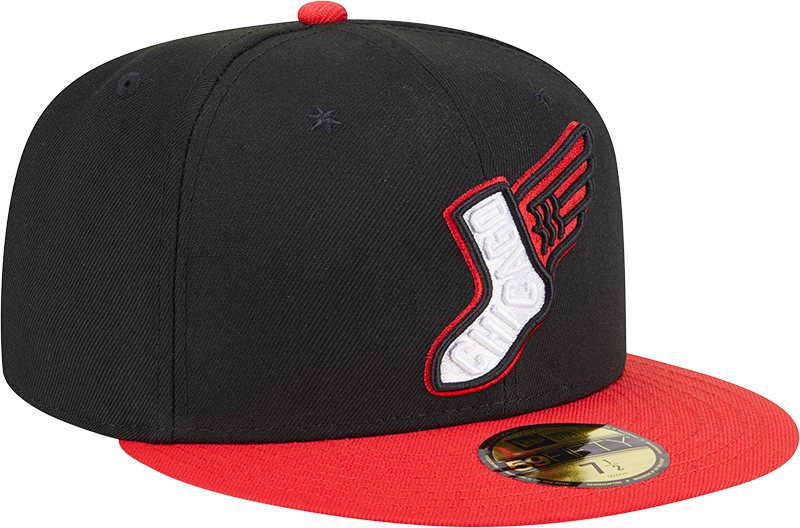 Chicago White Sox New Era 2025 City Connect Alternate 59FIFTY Fitted Hat - Black/Red Official Team Hat Sports Fan Cap Official MLB Team Hat Baseball F