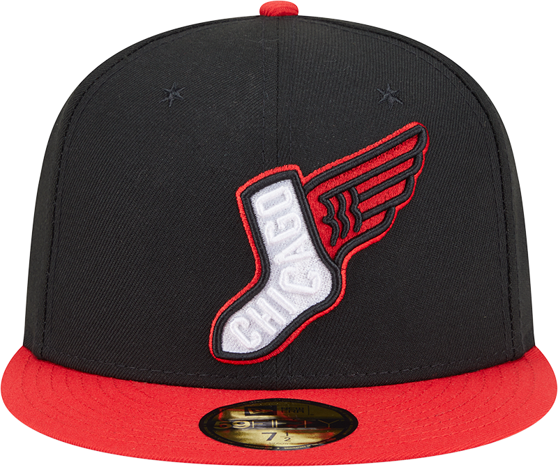 Chicago White Sox New Era 2025 City Connect Alternate 59FIFTY Fitted Hat - Black/Red Official Team Hat Sports Fan Cap Official MLB Team Hat Baseball F