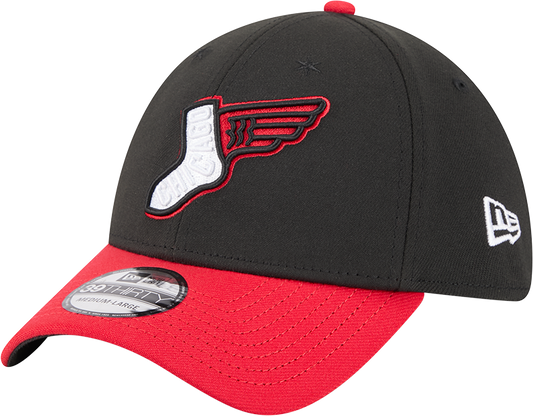 Chicago White Sox 2025 City Connect Alternate Black/Red New Era 39THIRTY Flex Fit Hat Official Team Hat Sports Fan Cap Official MLB Team Hat Baseball