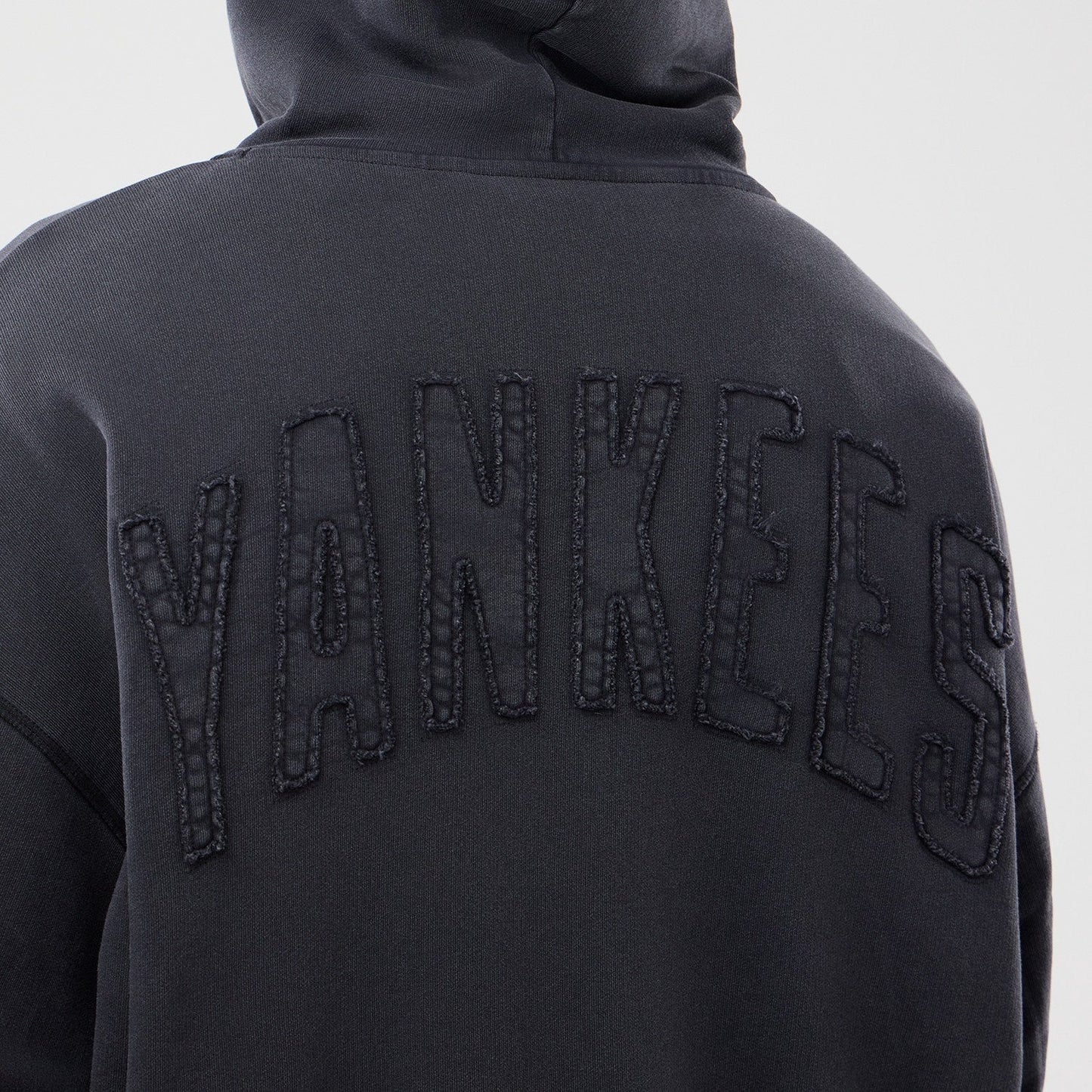 MLB Washed Full Zip Hoodie New York Yankees Black Official Sports Fan Gear MLB Fan Gear Popular Style