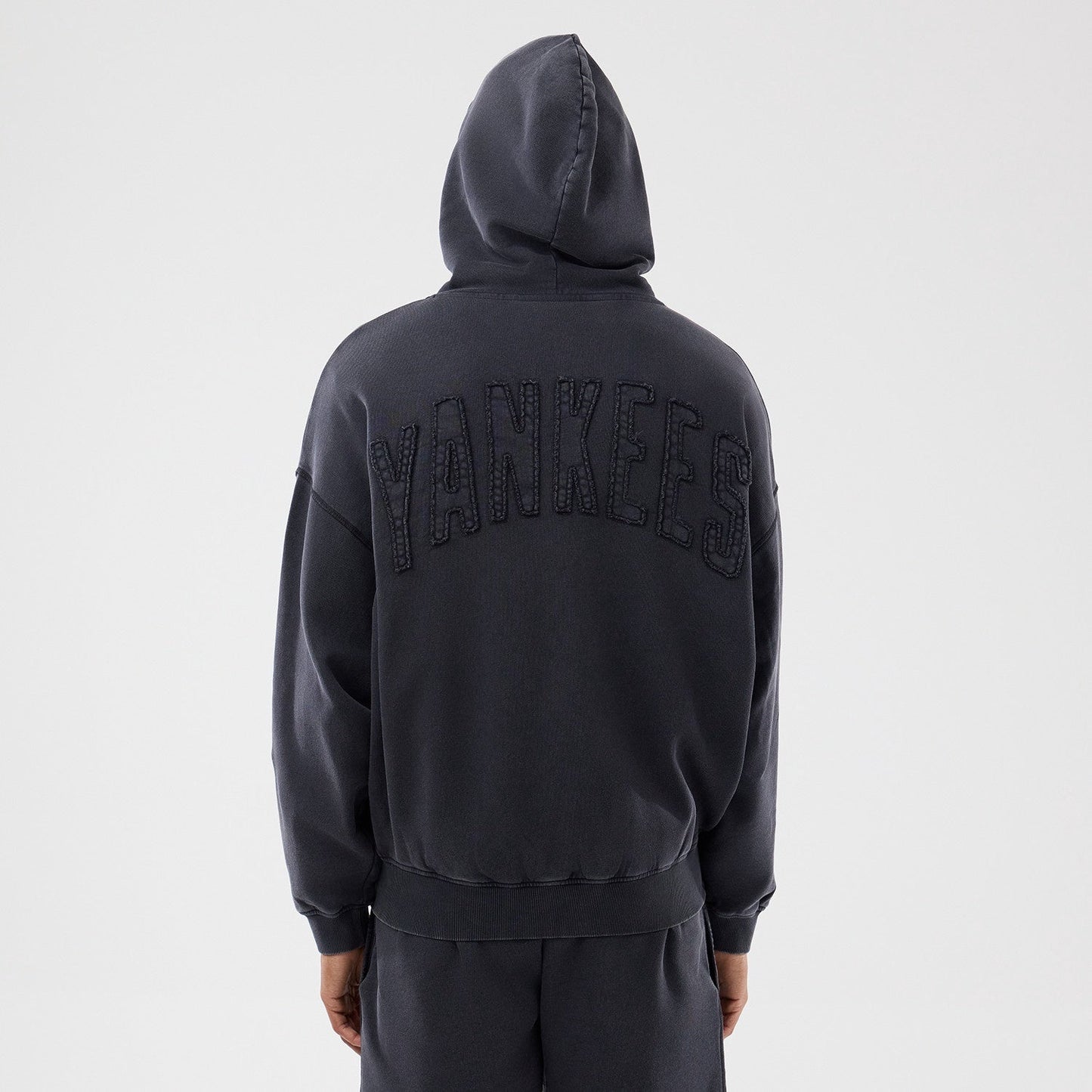 MLB Washed Full Zip Hoodie New York Yankees Black Official Sports Fan Gear MLB Fan Gear Popular Style