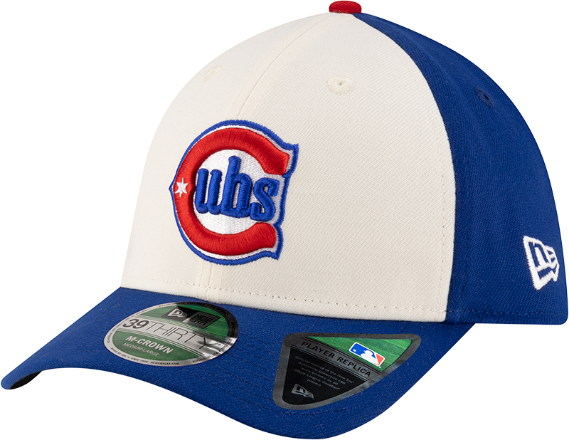 Kids Chicago Cubs New Era M-Crown 39Thirty Alternate 2 Player Replica Blue Flex Fit Hat Official Team Hat Sports Fan Cap Official MLB Team Hat Basebal