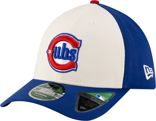 Kids Chicago Cubs New Era M-Crown 39Thirty Alternate 2 Player Replica Blue Flex Fit Hat Official Team Hat Sports Fan Cap Official MLB Team Hat Basebal