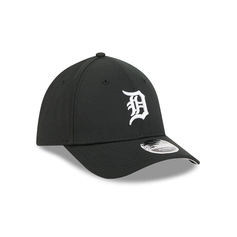 Detroit Tigers M-Crown 39Thirty Black/White Flex Fit Hat Official Team Hat Sports Fan Cap Official MLB Team Hat Baseball Fan Cap