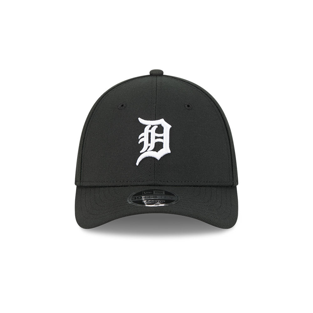 Detroit Tigers M-Crown 39Thirty Black/White Flex Fit Hat Official Team Hat Sports Fan Cap Official MLB Team Hat Baseball Fan Cap