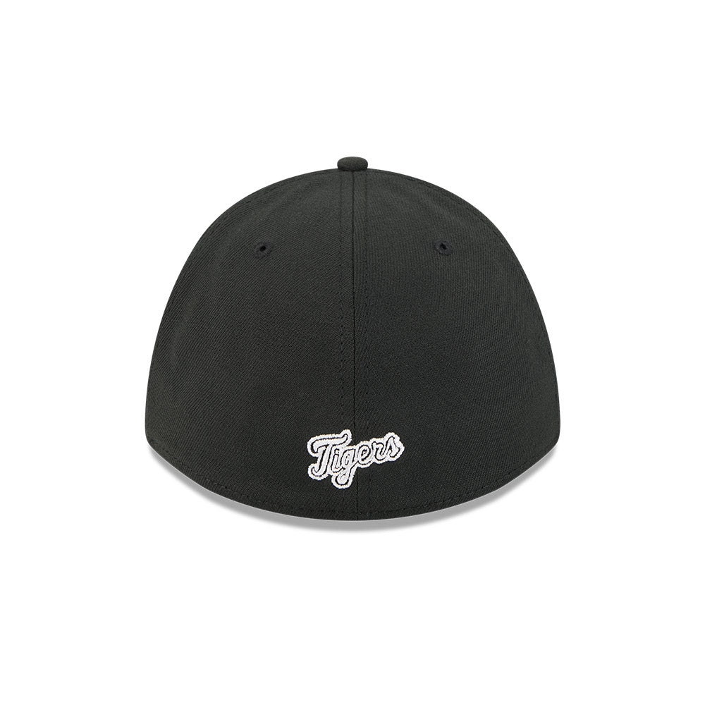 Detroit Tigers M-Crown 39Thirty Black/White Flex Fit Hat Official Team Hat Sports Fan Cap Official MLB Team Hat Baseball Fan Cap