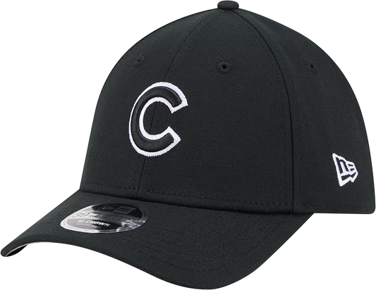 Chicago Cubs New Era M-Crown 39Thirty Black/White Flex Fit Hat Official Team Hat Sports Fan Cap Official MLB Team Hat Baseball Fan Cap