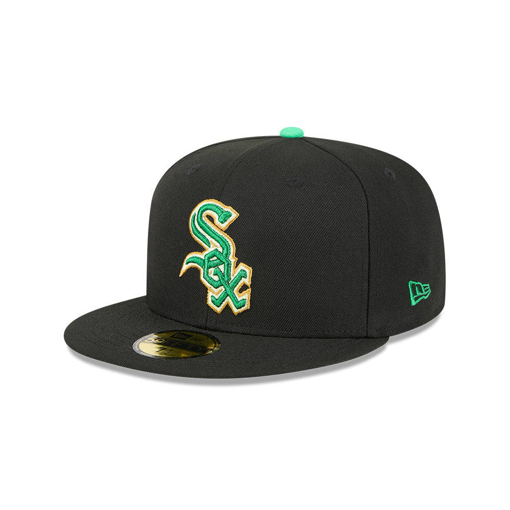 Men's Chicago White Sox New Era Black 2026 St. Patrick's Day Authentic Collection On-Field 59FIFTY Fitted Hat Official Team Hat Sports Fan Cap Officia
