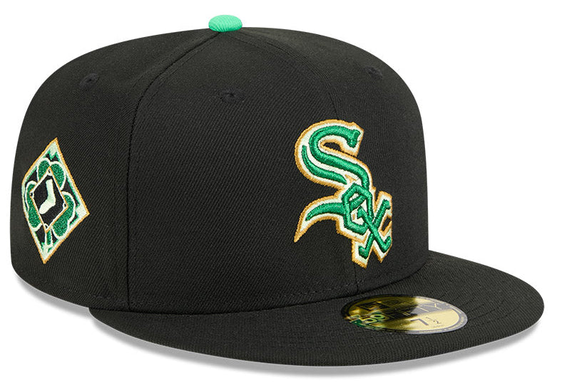 Men's Chicago White Sox New Era Black 2026 St. Patrick's Day Authentic Collection On-Field 59FIFTY Fitted Hat Official Team Hat Sports Fan Cap Officia