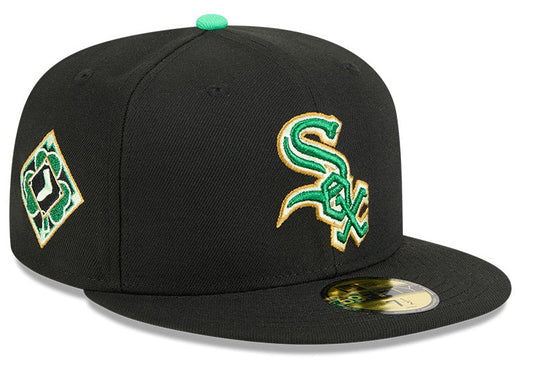 Men's Chicago White Sox New Era Black 2026 St. Patrick's Day Authentic Collection On-Field 59FIFTY Fitted Hat Official Team Hat Sports Fan Cap Officia