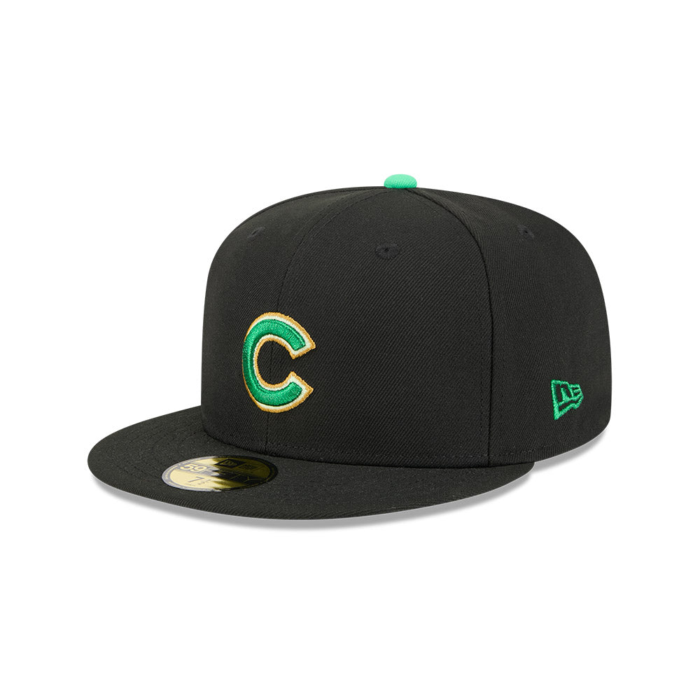 Men's Chicago Cubs New Era Black 2026 St. Patrick's Day Authentic Collection On-Field 59FIFTY Fitted Hat Official Team Hat Sports Fan Cap Official MLB