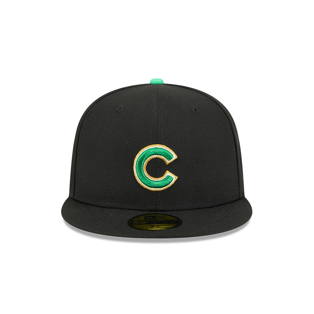 Men's Chicago Cubs New Era Black 2026 St. Patrick's Day Authentic Collection On-Field 59FIFTY Fitted Hat Official Team Hat Sports Fan Cap Official MLB