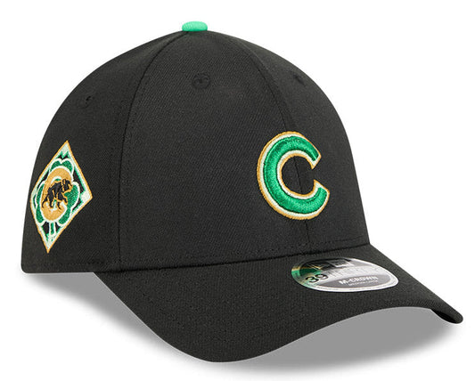 Chicago Cubs New Era M-Crown 39Thirty St. Patrick's Day Flex Fit Hat Official Team Hat Sports Fan Cap Official MLB Team Hat Baseball Fan Cap