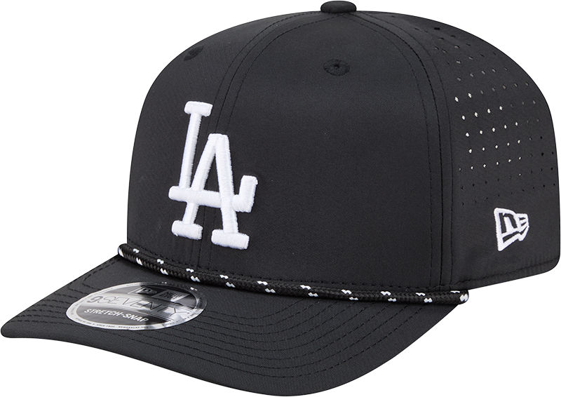 Men's Los Angeles Dodgers New Era Black Performance 9SEVENTY Sport Adjustable Hat Official Team Hat Sports Fan Cap Official MLB Team Hat Baseball Fan