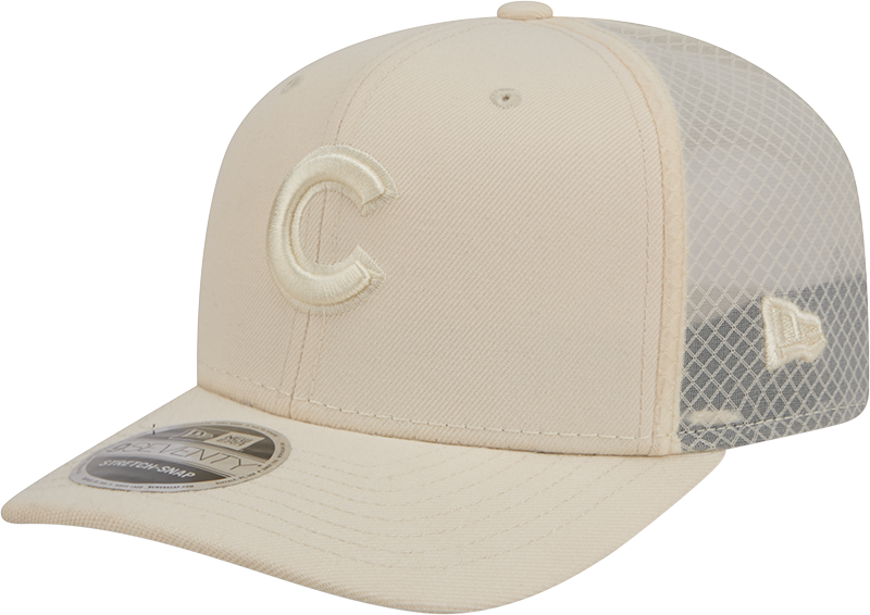 Men's Chicago Cubs New Era Light Beige Color Pack 9SEVENTY Trucker Adjustable Hat Official Team Hat Sports Fan Cap Official MLB Team Hat Baseball Fan
