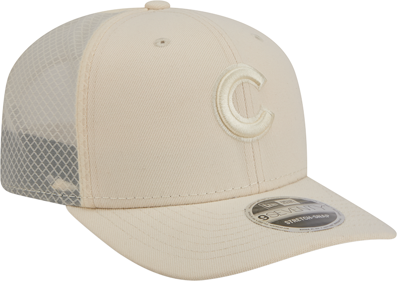 Men's Chicago Cubs New Era Light Beige Color Pack 9SEVENTY Trucker Adjustable Hat Official Team Hat Sports Fan Cap Official MLB Team Hat Baseball Fan