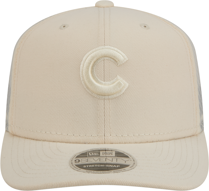 Men's Chicago Cubs New Era Light Beige Color Pack 9SEVENTY Trucker Adjustable Hat Official Team Hat Sports Fan Cap Official MLB Team Hat Baseball Fan