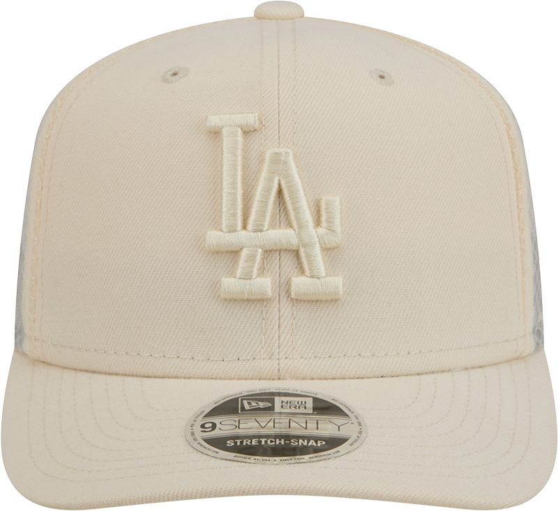Men's Los Angeles Dodgers New Era Light Beige Color Pack 9SEVENTY Trucker Adjustable Hat Official Team Hat Sports Fan Cap Official MLB Team Hat Baseba
