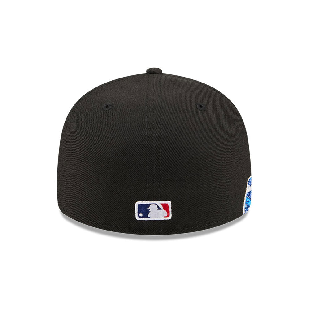 Los Angeles Dodgers MLB Waves 59FIFTY Fitted New Era Black/White Official Team Hat Sports Fan Cap Official MLB Team Hat Baseball Fan Cap