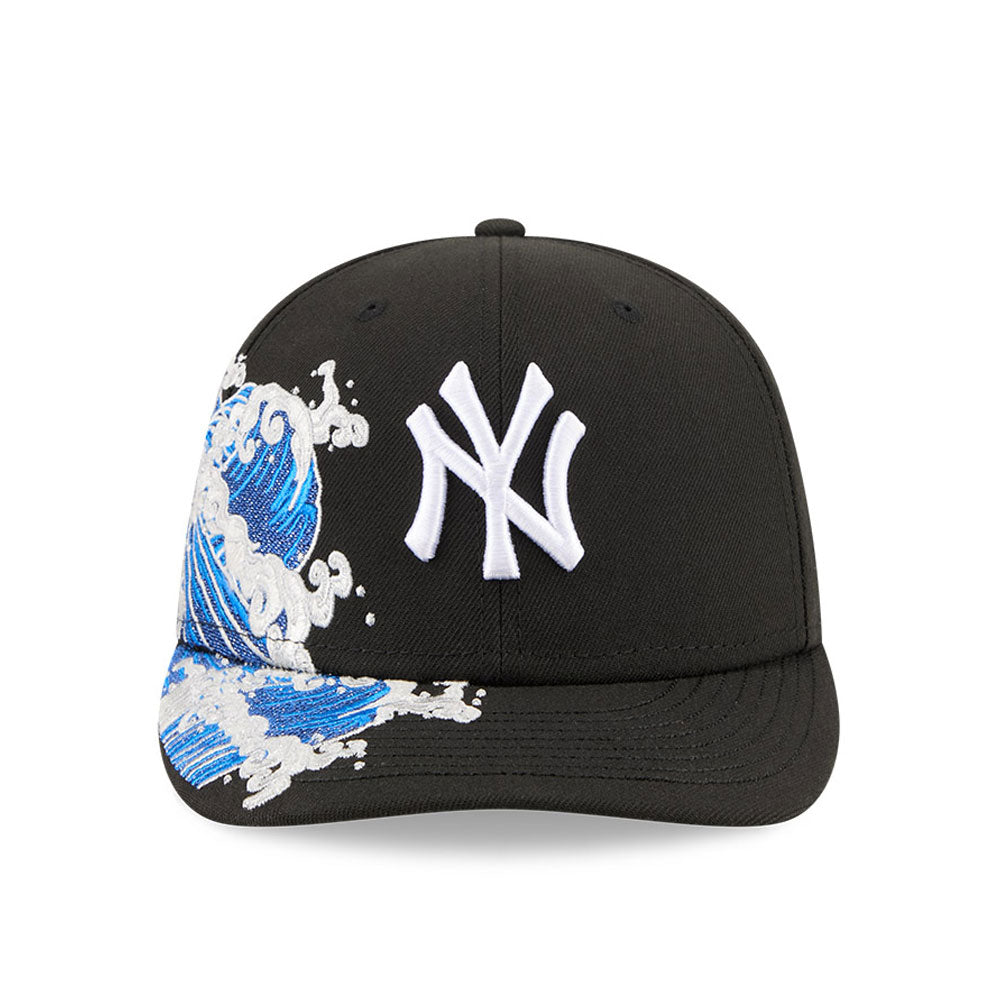 New York Yankees MLB Waves 59FIFTY Fitted New Era Black/White Official Team Hat Sports Fan Cap Official MLB Team Hat Baseball Fan Cap