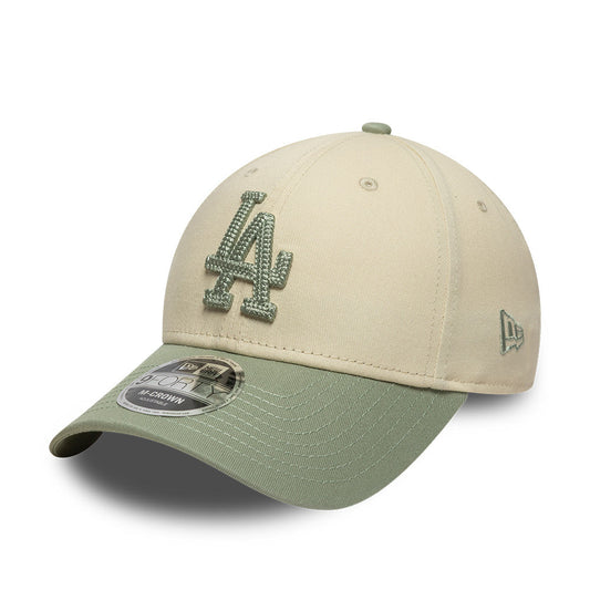 Los Angeles Dodgers MLB 9FORTY M-Crown New Era Cream/Green Official Team Hat Sports Fan Cap Official MLB Team Hat Baseball Fan Cap