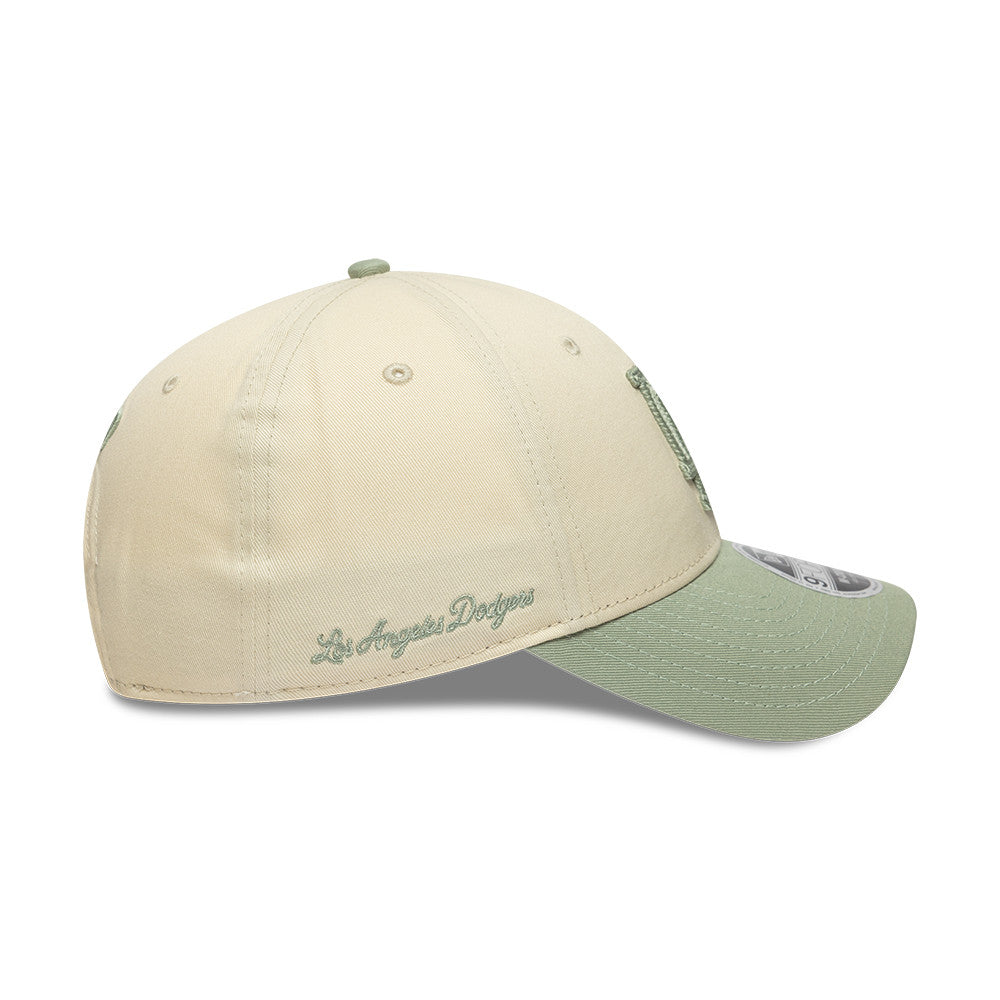 Los Angeles Dodgers MLB 9FORTY M-Crown New Era Cream/Green Official Team Hat Sports Fan Cap Official MLB Team Hat Baseball Fan Cap