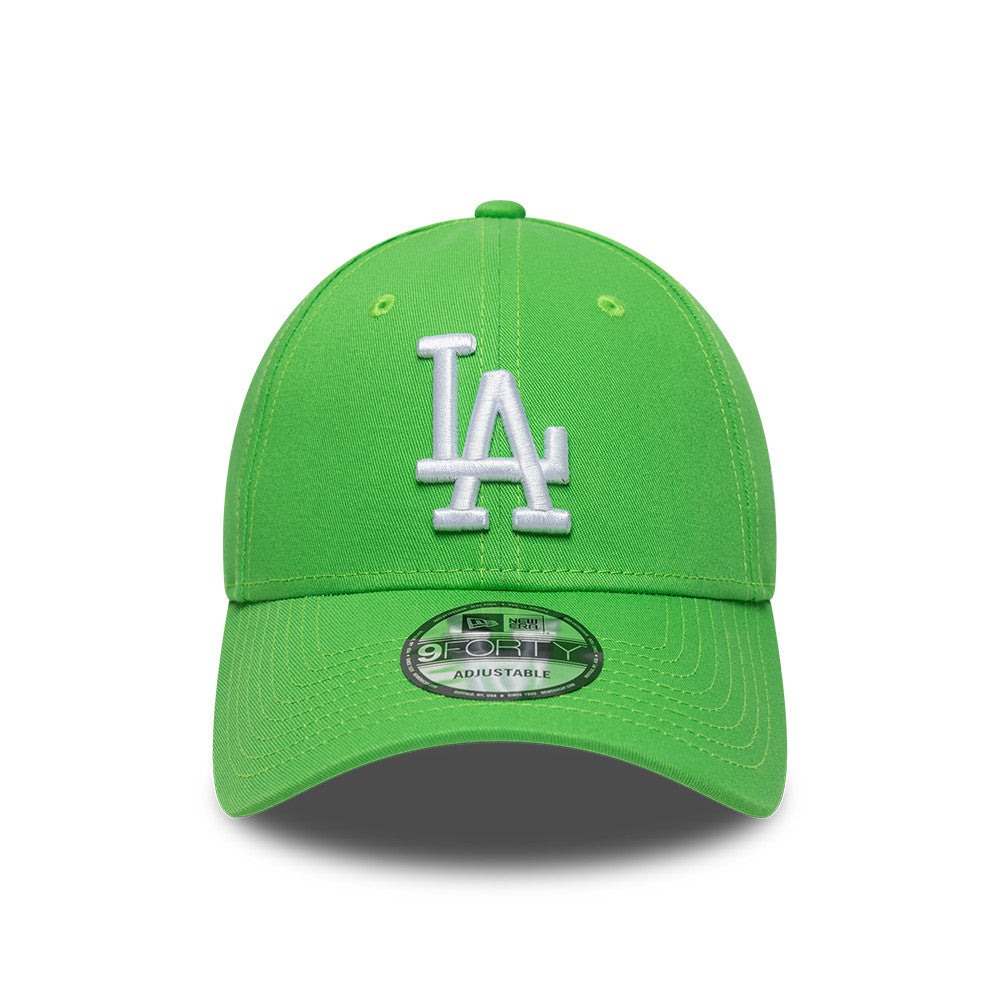 Los Angeles Dodgers MLB League Essential 9FORTY Strapback New Era Green/White Official Team Hat Sports Fan Cap Official MLB Team Hat Baseball Fan Cap
