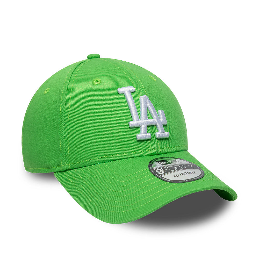 Los Angeles Dodgers MLB League Essential 9FORTY Strapback New Era Green/White Official Team Hat Sports Fan Cap Official MLB Team Hat Baseball Fan Cap
