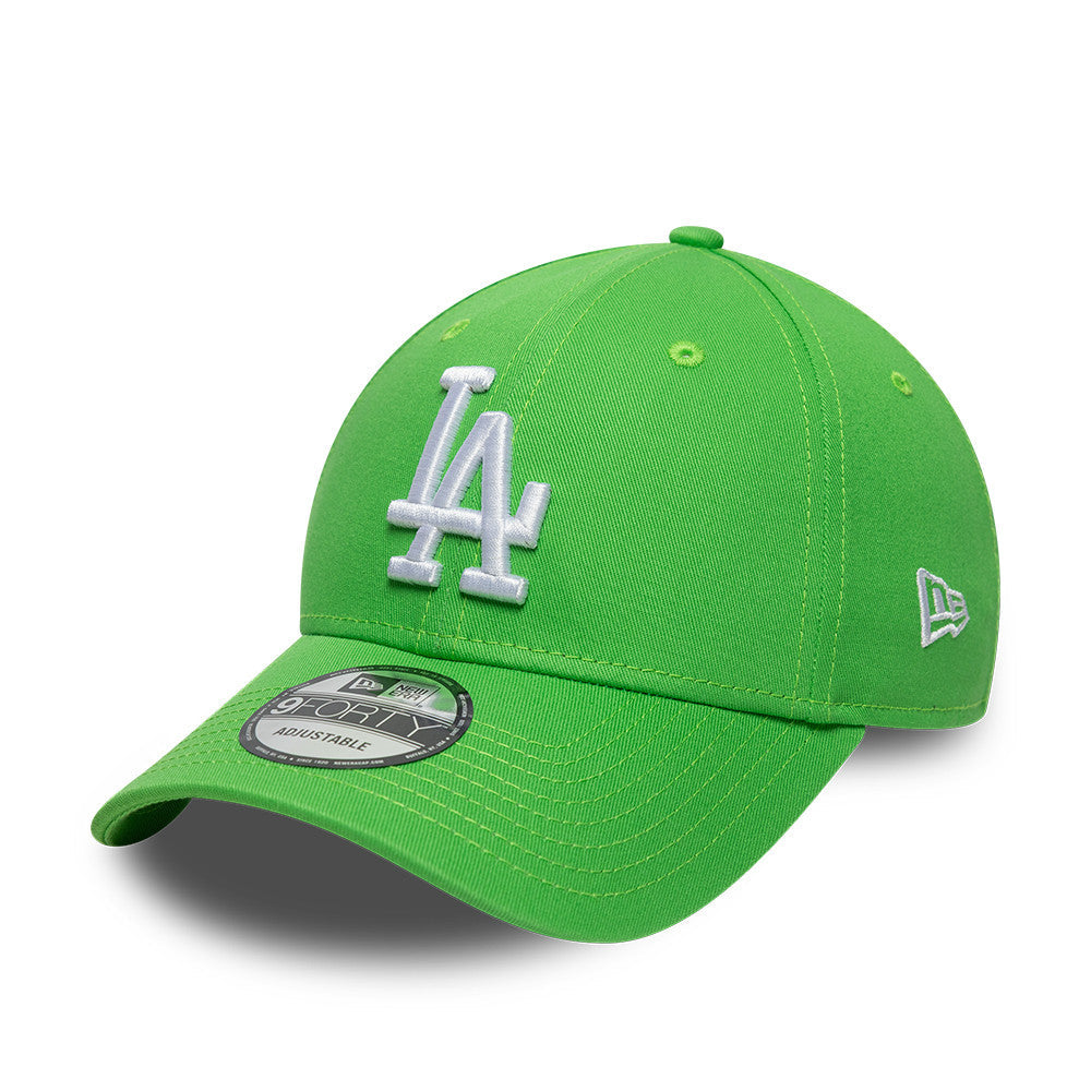 Los Angeles Dodgers MLB League Essential 9FORTY Strapback New Era Green/White Official Team Hat Sports Fan Cap Official MLB Team Hat Baseball Fan Cap