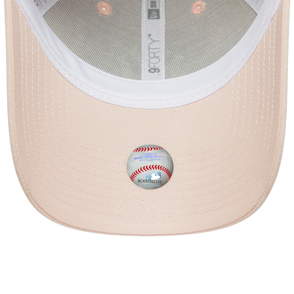 New York Yankees MLB Linnen 9FORTY Women Strapback New Era Pink/White Official Team Hat Sports Fan Cap Official MLB Team Hat Baseball Fan Cap