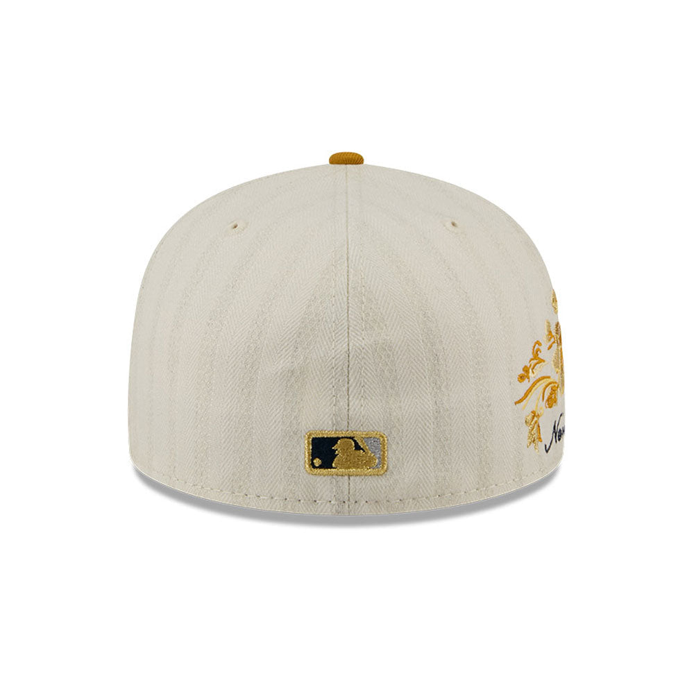 New York Yankees MLB 5950Day New Era Cream/Gold Official Team Hat Sports Fan Cap Official MLB Team Hat Baseball Fan Cap
