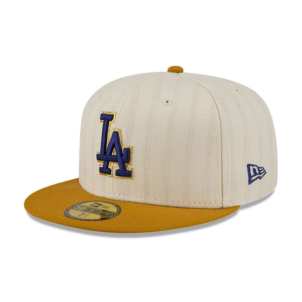 Los Angeles Dodgers MLB 5950Day New Era Cream/Gold Official Team Hat Sports Fan Cap Official MLB Team Hat Baseball Fan Cap