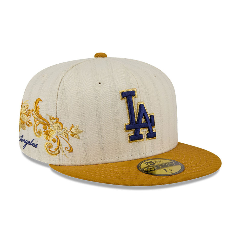 Los Angeles Dodgers MLB 5950Day New Era Cream/Gold Official Team Hat Sports Fan Cap Official MLB Team Hat Baseball Fan Cap