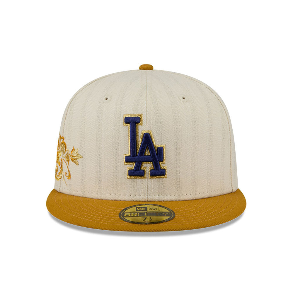 Los Angeles Dodgers MLB 5950Day New Era Cream/Gold Official Team Hat Sports Fan Cap Official MLB Team Hat Baseball Fan Cap