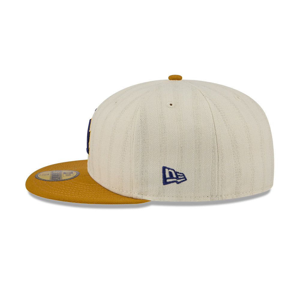 Los Angeles Dodgers MLB 5950Day New Era Cream/Gold Official Team Hat Sports Fan Cap Official MLB Team Hat Baseball Fan Cap