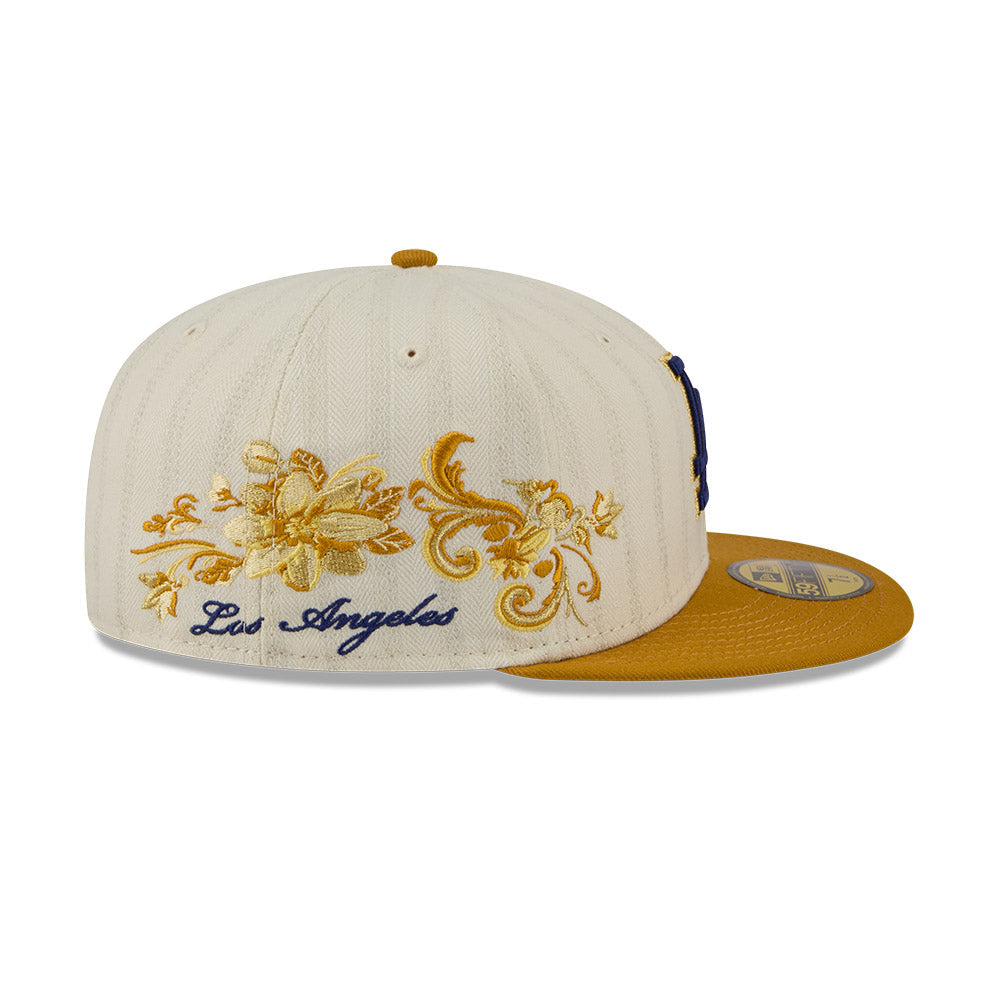 Los Angeles Dodgers MLB 5950Day New Era Cream/Gold Official Team Hat Sports Fan Cap Official MLB Team Hat Baseball Fan Cap