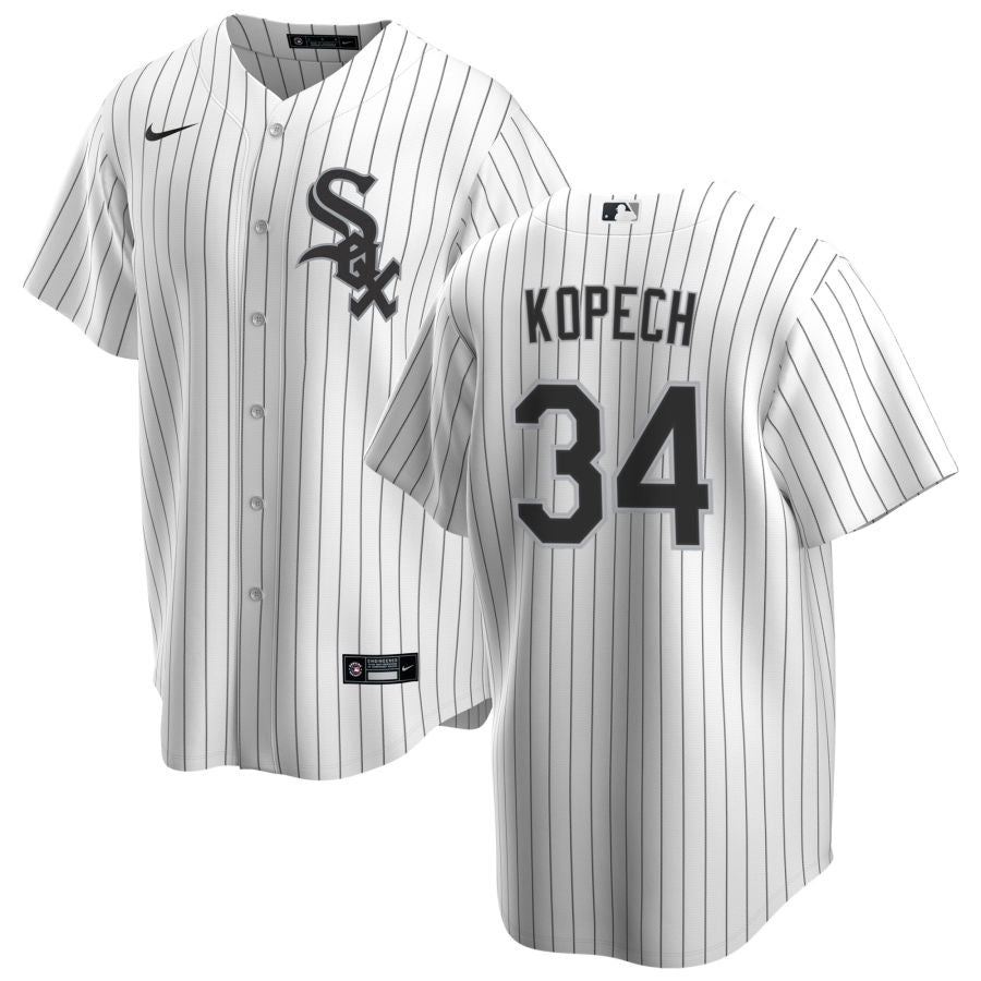 NIKE Men's Michael Kopech Chicago White Sox White Home Premium Stitch Replica Jersey Official Team Jersey Sports Fan Apparel Official MLB Team Jersey